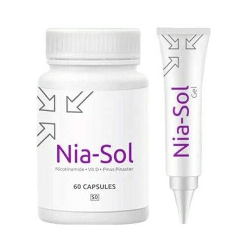 Lamelle Nia-Sol Capsules & Gel, a comprehensive solution tailored for women in their prime, addressing the effects of aging and sun damage.